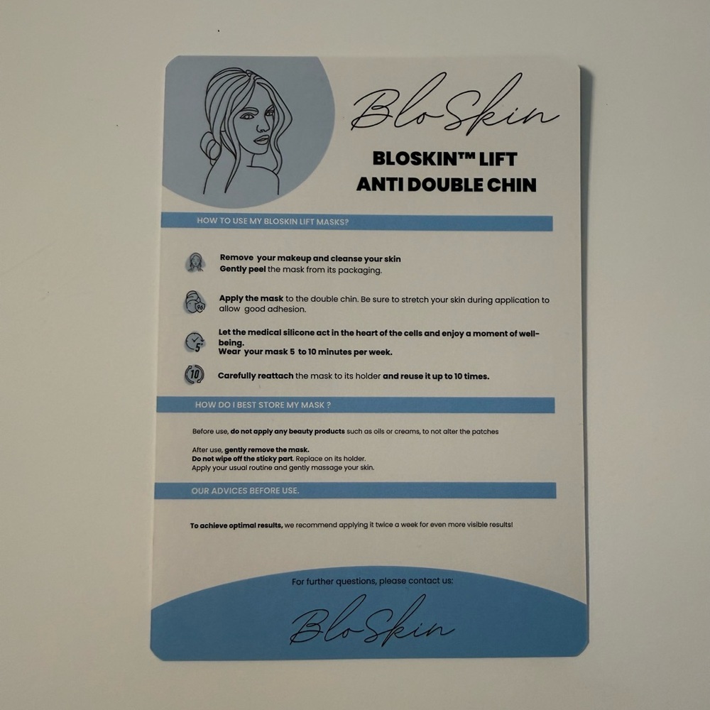NWOT/NIB The Bloskin Reusable Double Chin Mask, 5 unopened pouches/5 masks - Picture 7 of 7